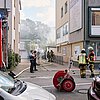 FW-E: Pkw-Brand in Tiefgarage - Kindertagesstätte geräumt