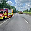 FW Ratingen: Brennender LKW auf der BAB 52 sorgt für Vollsperrung