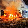 FW-HAAN: LKW-Brand auf dem Rastplatz Höfgen in der Nacht