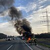 FW-OB: PKW-Brand auf der A42 sorgt für Verkehrsbehinderungen