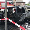 FW Minden: PKW-Brand nach Verkehrsunfall, Stromverteilerkasten schwer beschädigt