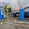 FW-DT: Pkw-Brand in der Leopoldstraße - Opel in Flammen
